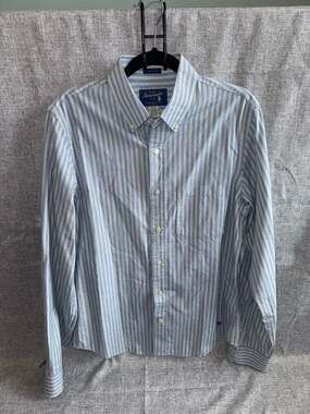 Abercrombie & Fitch Men's Muscle Fit Striped Long Sleeve Button-Down Shirt Size